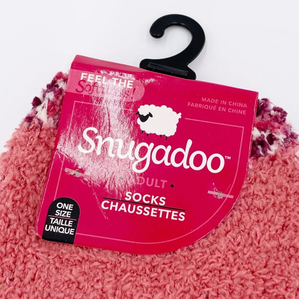 Snugadoo Women's One Size Fits Most Fuzzy Soft Socks Holiday Set of Two Pairs